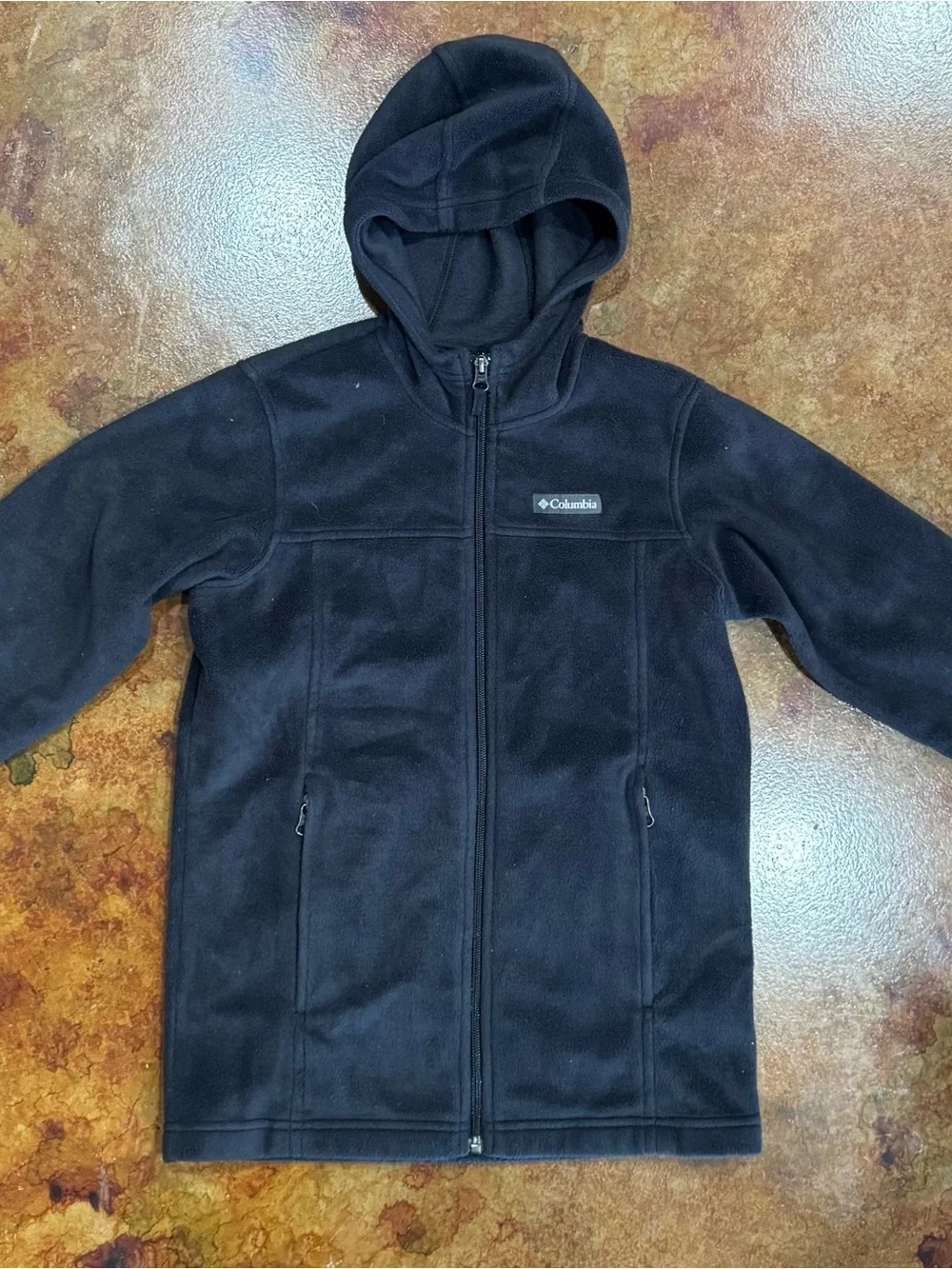 Columbia Kids Black Hooded Fleece Zip Jacket